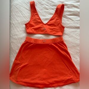 SET ACTIVE Orange Matching Set - Athletic Skort & Sports Bra